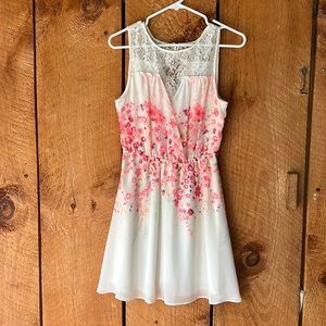 Candies mini floral and lace dress